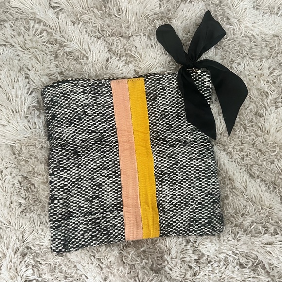 Clare V. Blue and Tan Fabric